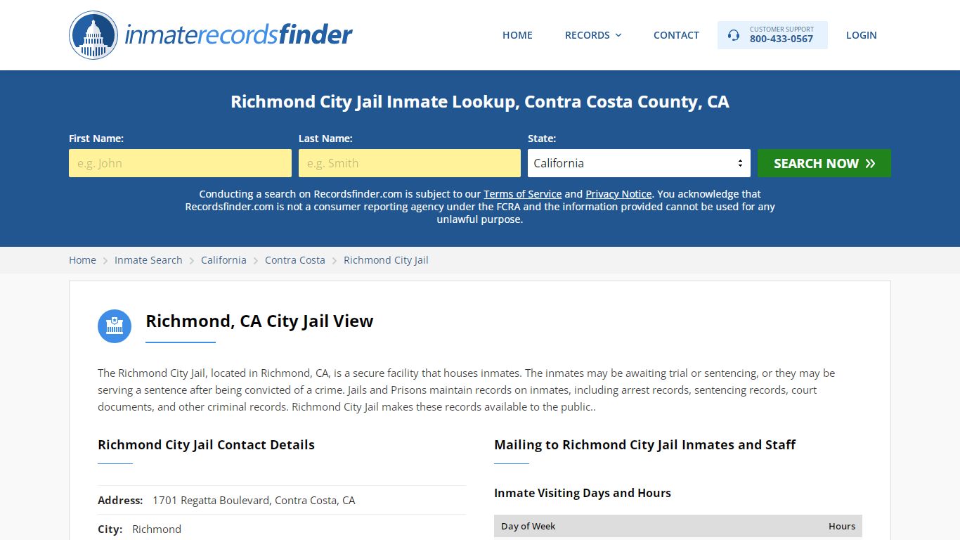 Richmond City Jail Roster & Inmate Search, Contra Costa ...