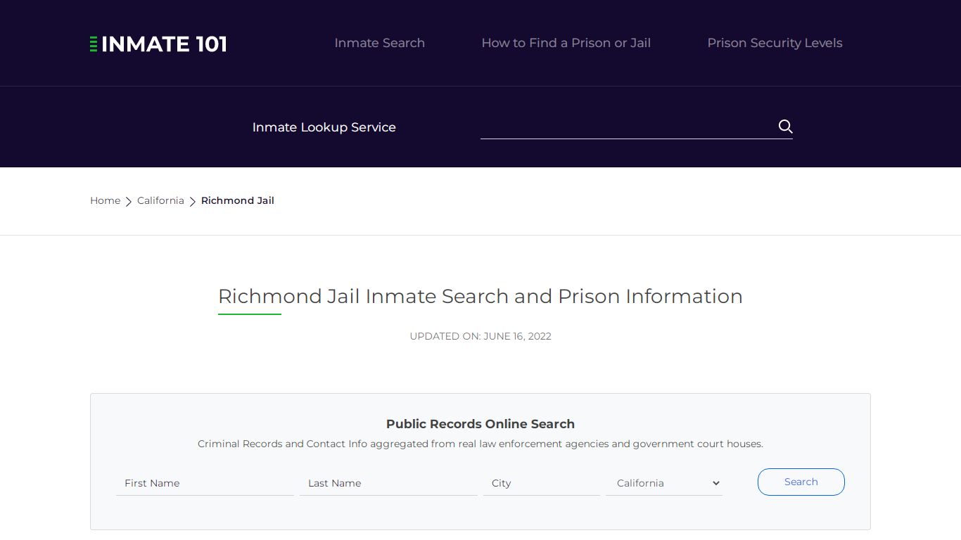 Richmond Jail Inmate Search, Visitation, Phone no ...